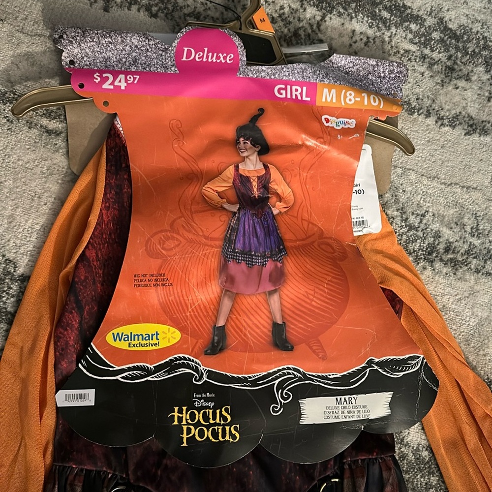 Deluxe Disney Hocus Pocus Mary girl new costume m (8-10) disguise